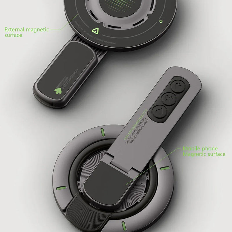 Premium Universal Magnetic Phone Holder with Rotatable Grip Stand, Finger Ring Support, Adjustable Bracket & Desk/Wall Mount Design