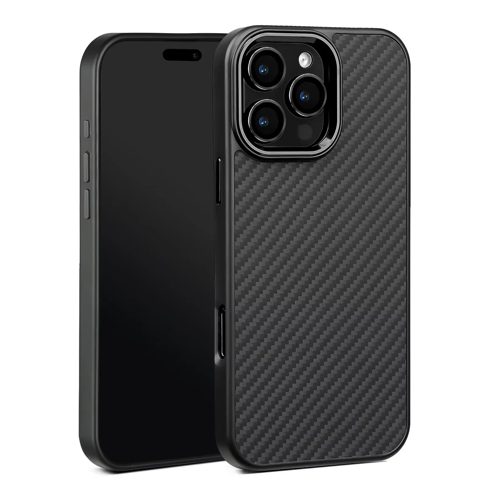 Premium iPhone Case — Metal Frame Carbon Fiber Aramid Armor Cover with Shockproof Full-Coverage Protection, Wireless Charging Support & Anti-Fingerprint Design
