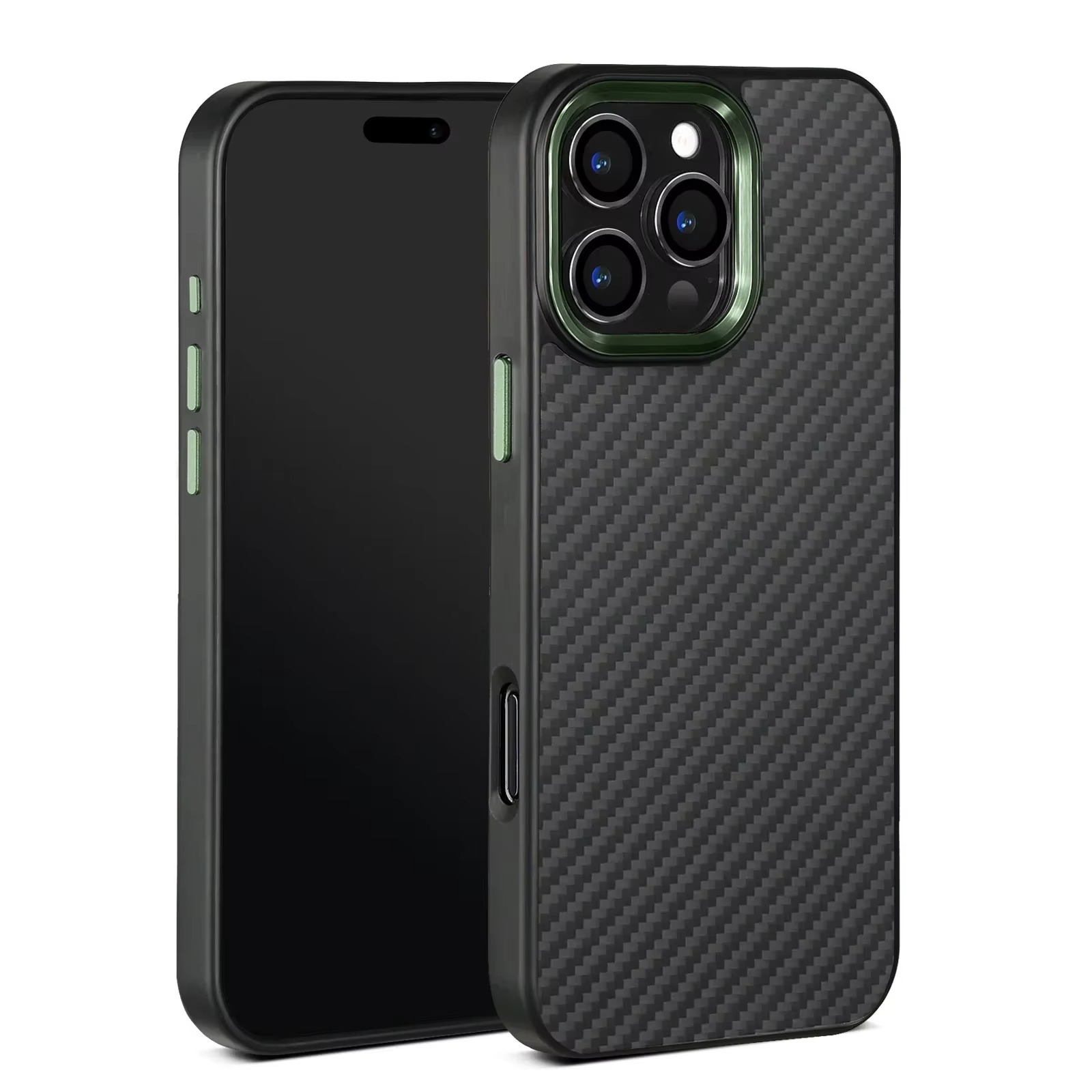 Premium iPhone Case — Metal Frame Carbon Fiber Aramid Armor Cover with Shockproof Full-Coverage Protection, Wireless Charging Support & Anti-Fingerprint Design