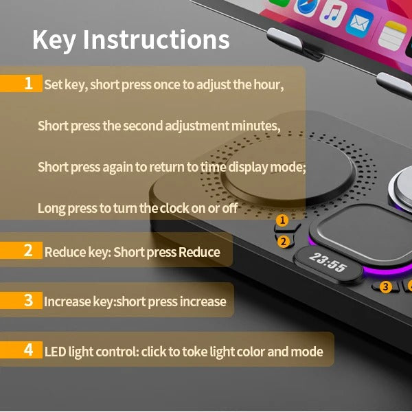 Premium iPhone 4-in-1 Foldable Wireless Charging Station, 15W Magnetic Fast-Charge Stand for Phone, Watch & Earbuds with LED Indicator