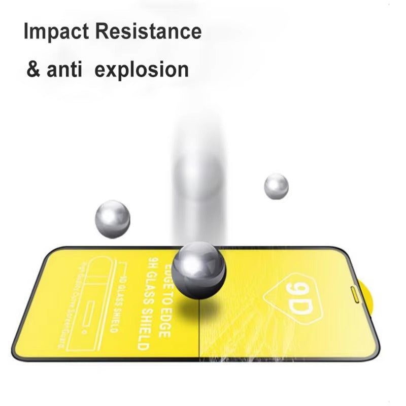 Premium iPhone 9D Tempered Glass Screen Protector – Clear HD Front Protection, Anti-Fingerprint, Anti-Scratch & Shatter-Resistant Protective Glass