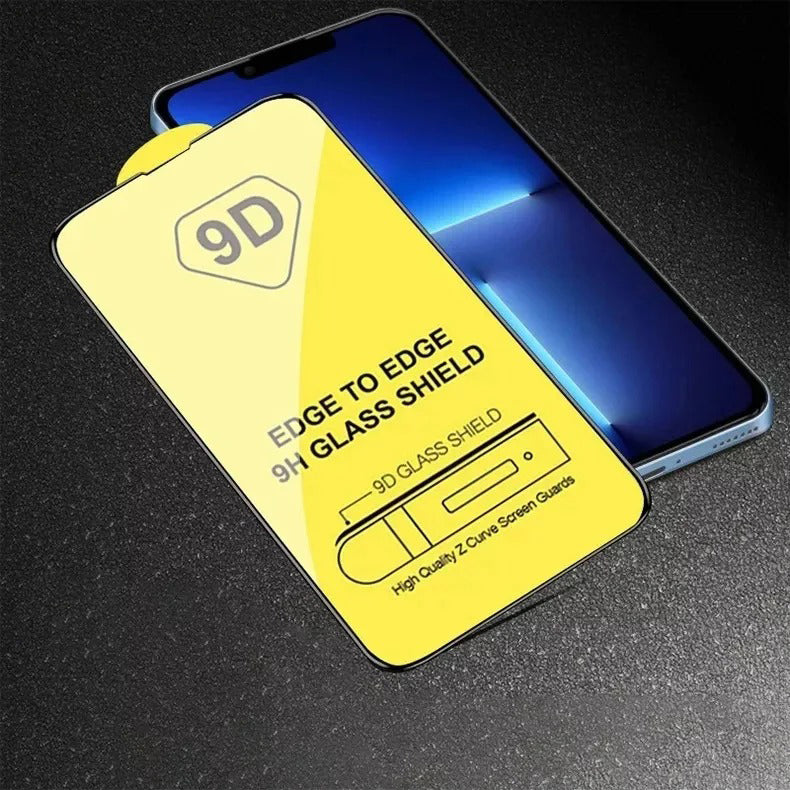 Premium iPhone 9D Tempered Glass Screen Protector – Clear HD Front Protection, Anti-Fingerprint, Anti-Scratch & Shatter-Resistant Protective Glass
