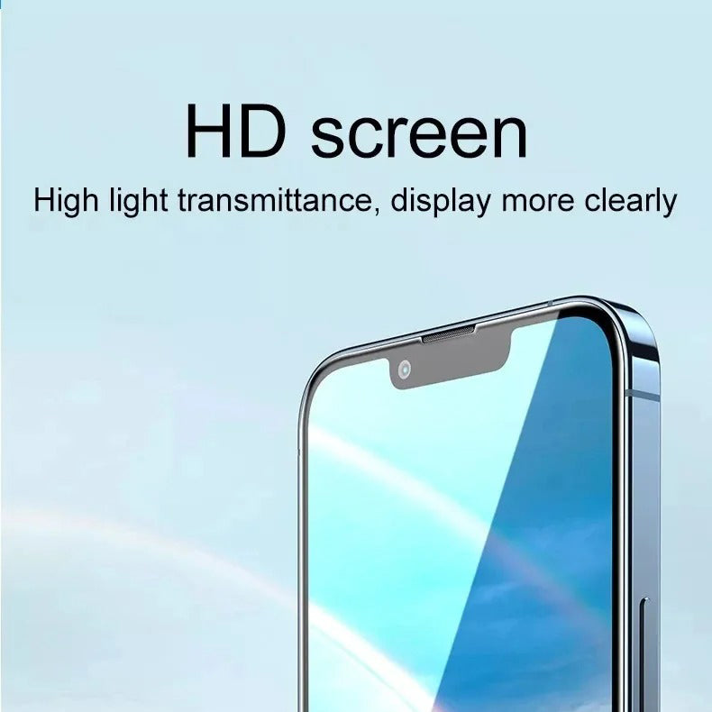 Premium iPhone 9D Tempered Glass Screen Protector – Clear HD Front Protection, Anti-Fingerprint, Anti-Scratch & Shatter-Resistant Protective Glass