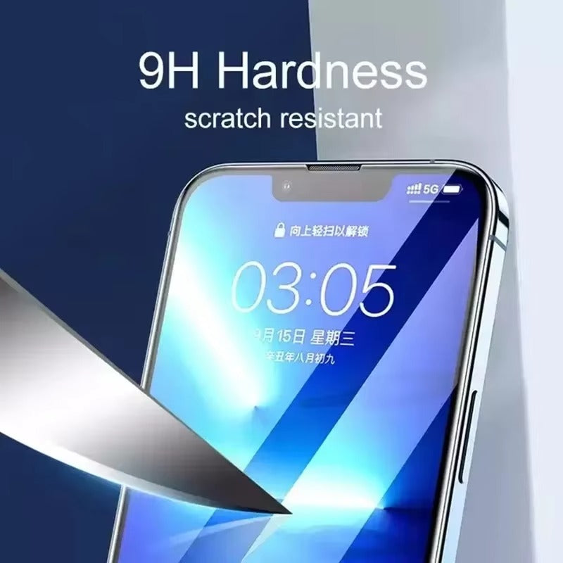 Premium iPhone 9D Tempered Glass Screen Protector – Clear HD Front Protection, Anti-Fingerprint, Anti-Scratch & Shatter-Resistant Protective Glass