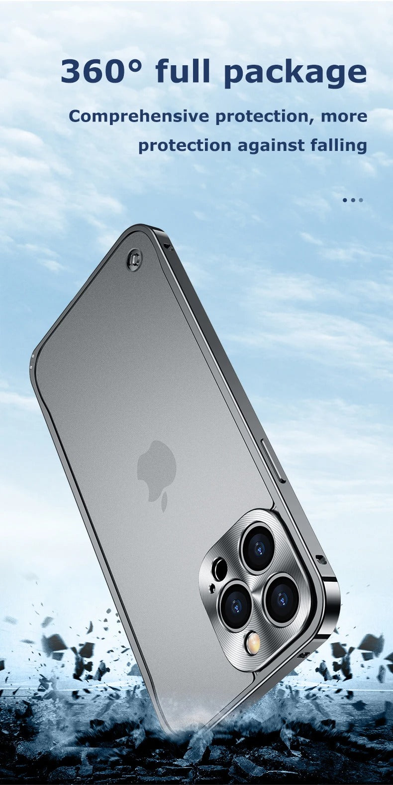 Premium iPhone Case Magnetic Aluminum Alloy Frame — Frosted PC Back Cover, Slim Shockproof Protective Shell, Lightweight Scratch-Resistant Metal Design