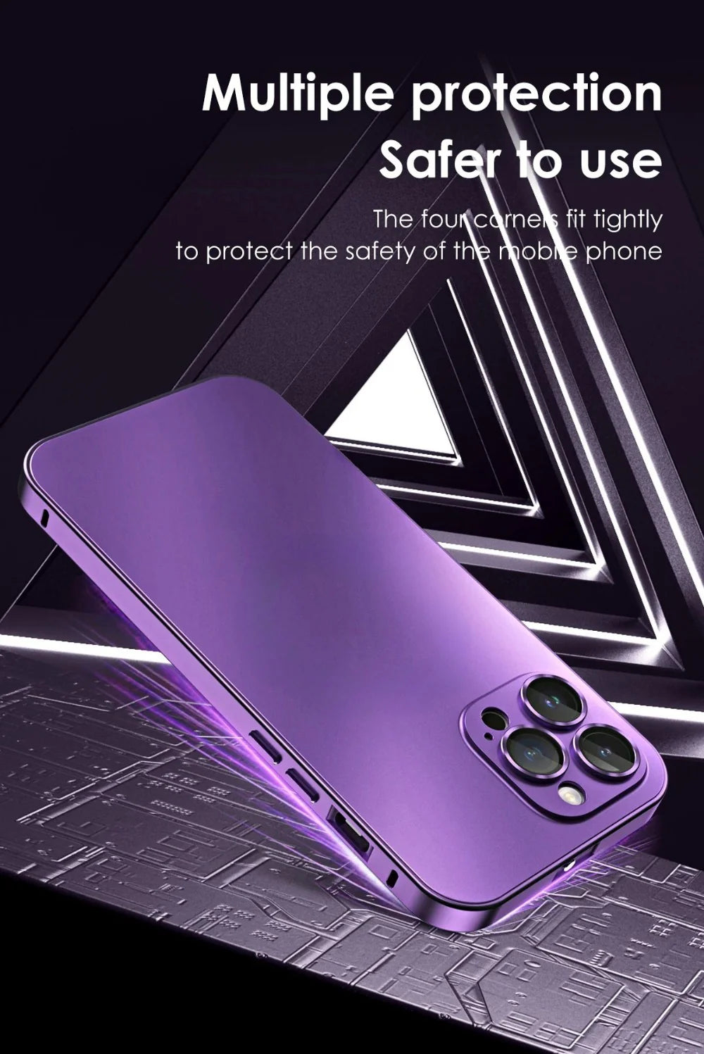 Premium iPhone Case Magnetic Aluminum Alloy Frame — Frosted PC Back Cover, Slim Shockproof Protective Shell, Lightweight Scratch-Resistant Metal Design