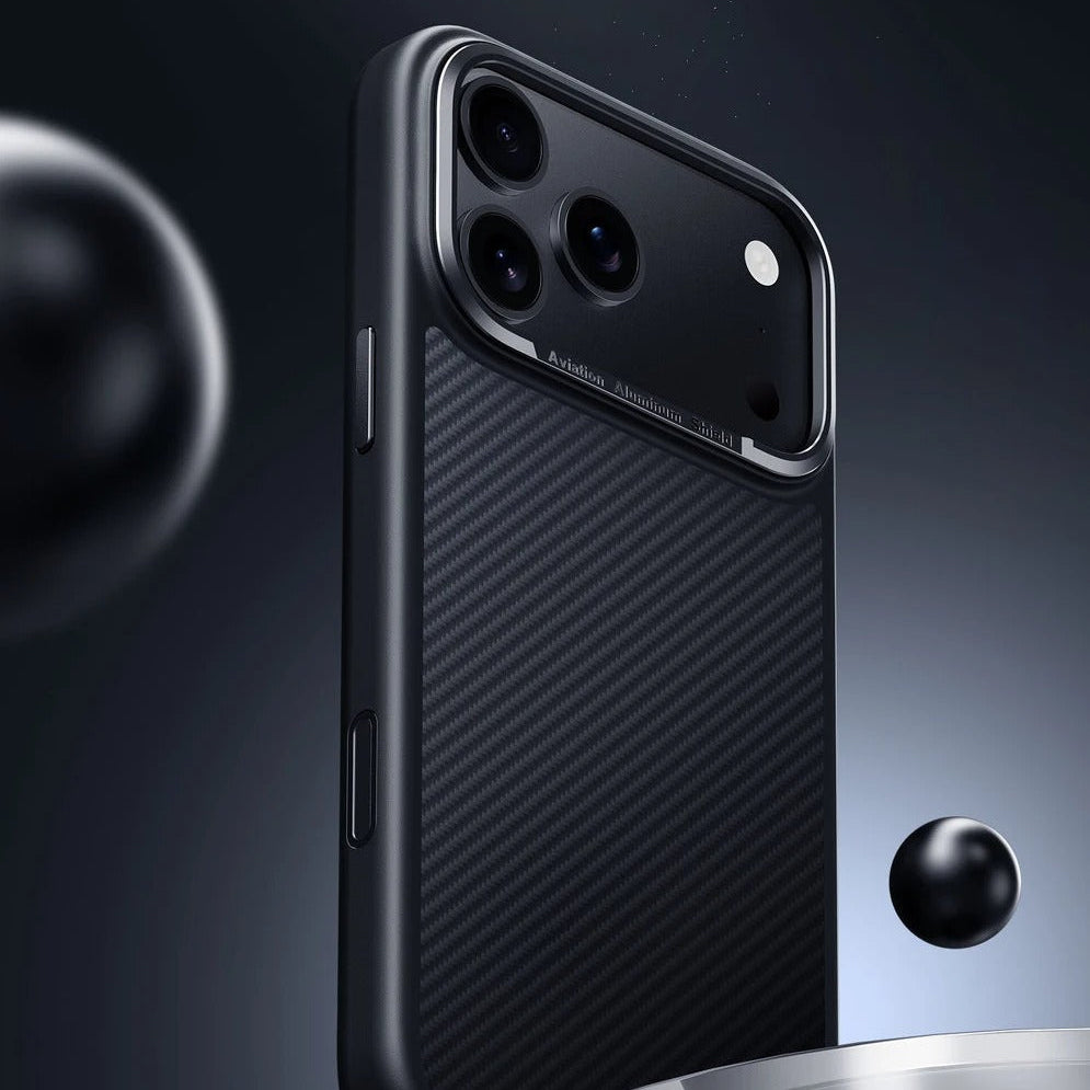 Premium iPhone Case — 600D Kevlar Series Conelz Aramid Fiber Half-Wrapped Cover with Magnetic Shockproof Anti-Fingerprint Anti-Scratch Protection