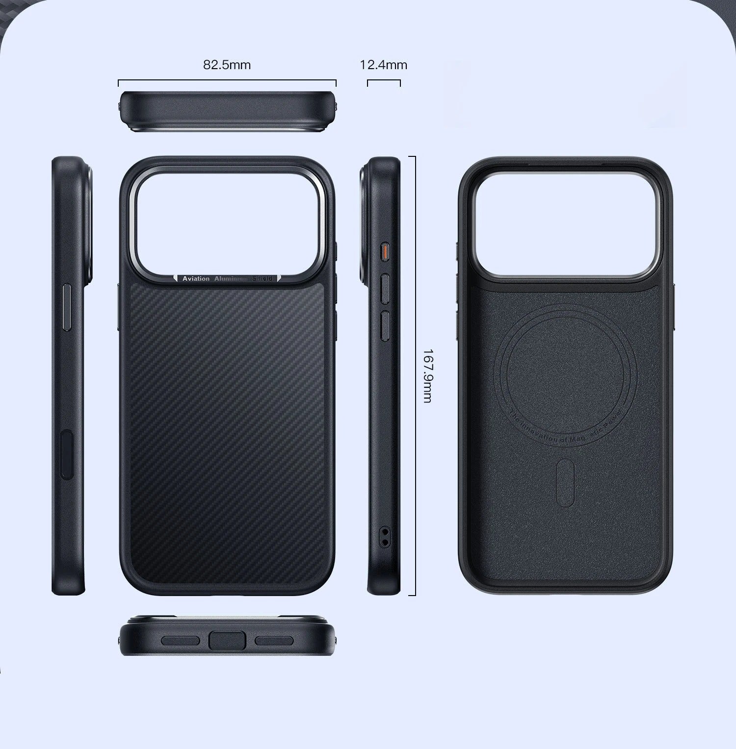 Premium iPhone Case — 600D Kevlar Series Conelz Aramid Fiber Half-Wrapped Cover with Magnetic Shockproof Anti-Fingerprint Anti-Scratch Protection