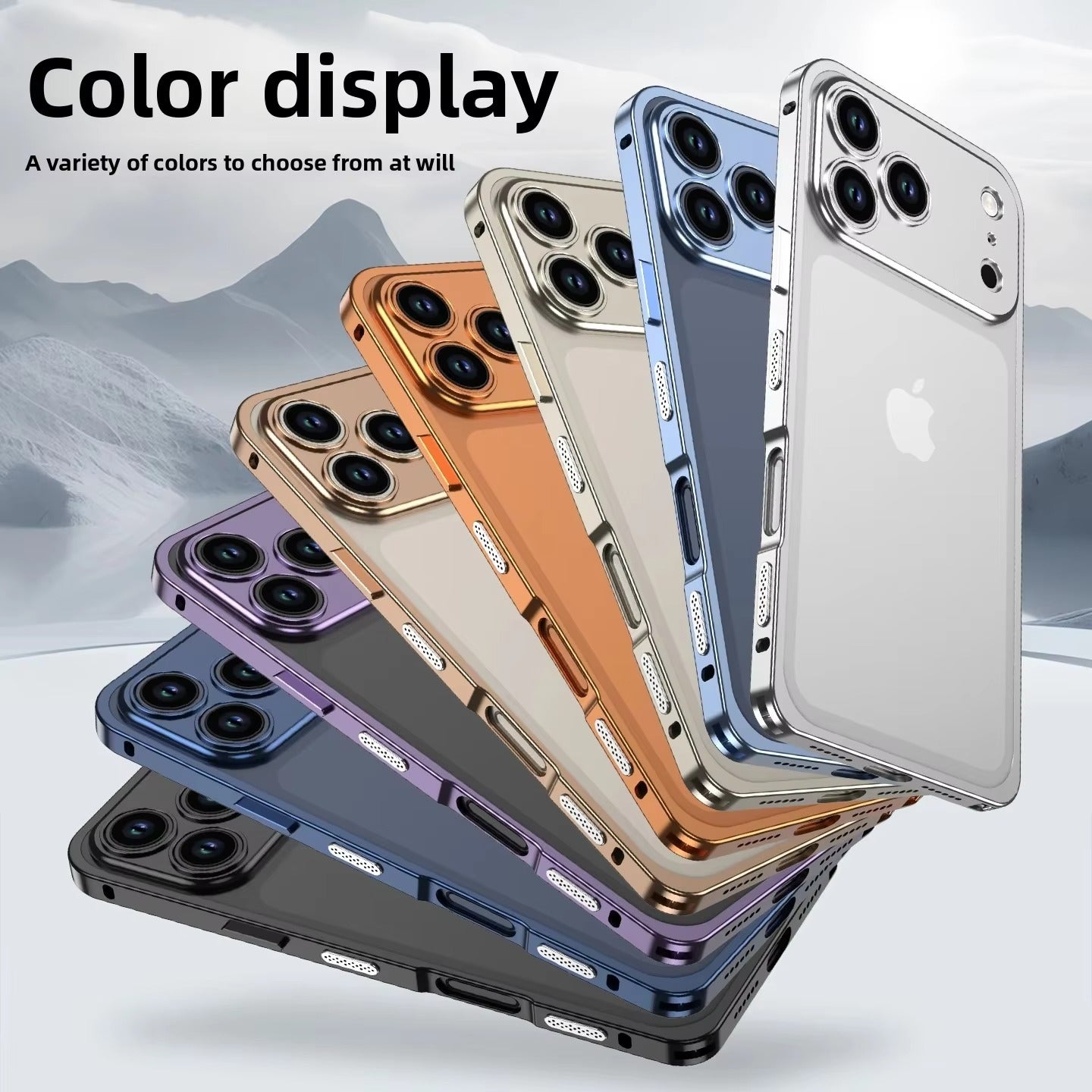 Premium iPhone Case — Aluminum Alloy Frame Cover with Heat-Dissipation Design and Shockproof Durable Metal Protection