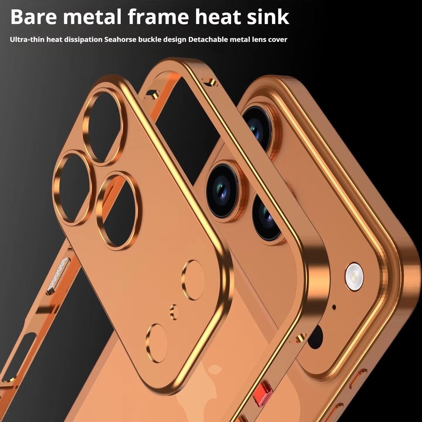 Premium iPhone Case — Aluminum Alloy Frame Cover with Heat-Dissipation Design and Shockproof Durable Metal Protection