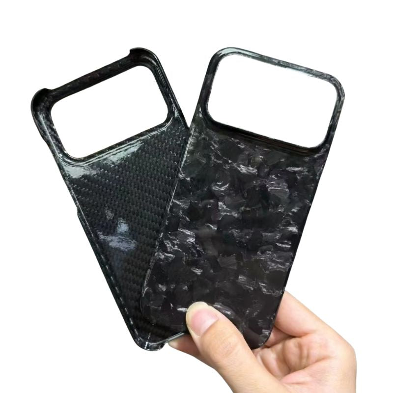 Premium iPhone Case — Genuine Forged Carbon Fiber Lightweight Cover with Anti-Fingerprint Non-Slip Surface & Tough Slim Business Protection