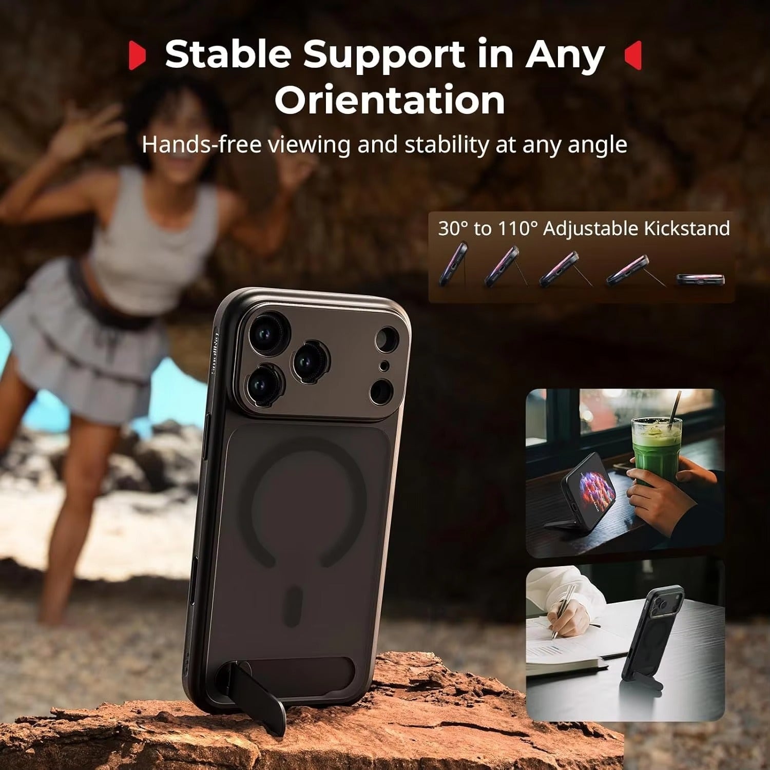 Premium iPhone Case — Lightweight Photography Cover with 67mm Magnetic Filter Support, T-Mount & 17mm Lens Backplates, MagSafe Compatibility, Kickstand & MIL-Grade Protection