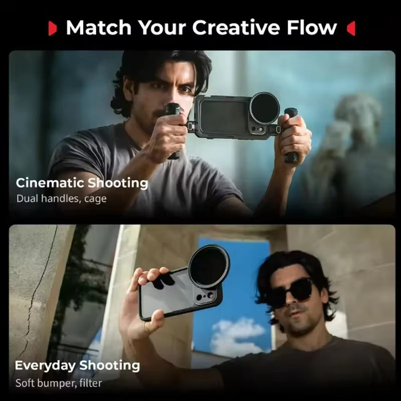 Premium iPhone Case — Lightweight Photography Cover with 67mm Magnetic Filter Support, T-Mount & 17mm Lens Backplates, MagSafe Compatibility, Kickstand & MIL-Grade Protection