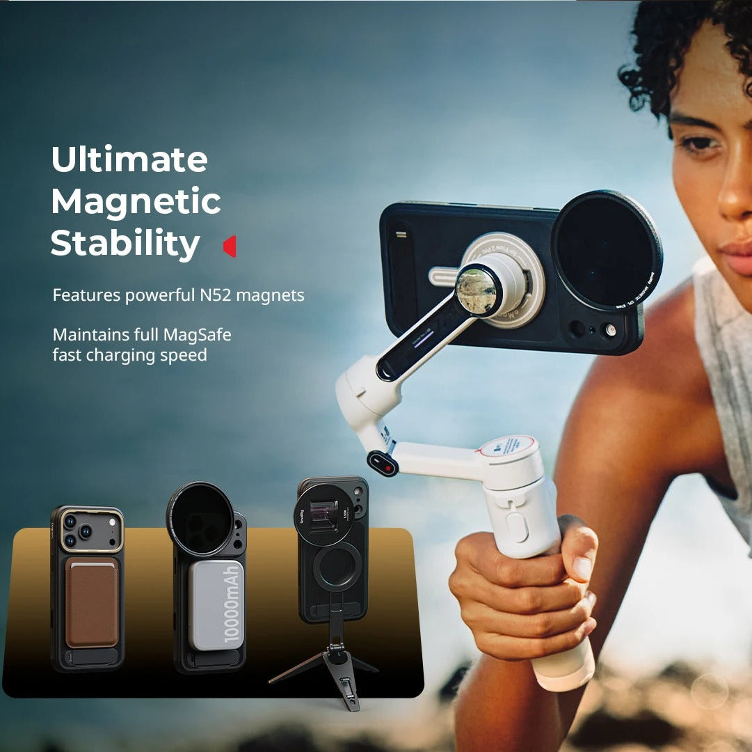 Premium iPhone Case — Lightweight Photography Cover with 67mm Magnetic Filter Support, T-Mount & 17mm Lens Backplates, MagSafe Compatibility, Kickstand & MIL-Grade Protection