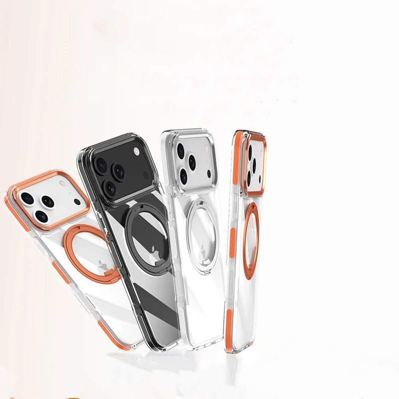 Premium iPhone Case — MagSafe Clear Protective Cover with 360° Ring Holder, Dustproof Design and Precise Fit Plastic Back Finish