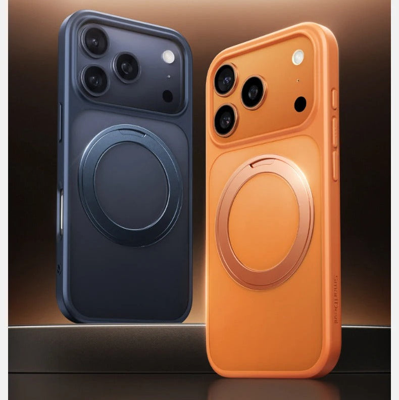 Premium iPhone Case — MagSafe Shockproof TPU Cover with 360° Rotating Stand, Camera Protection, Touch Button Design and Anti-Fingerprint Dustproof Finish