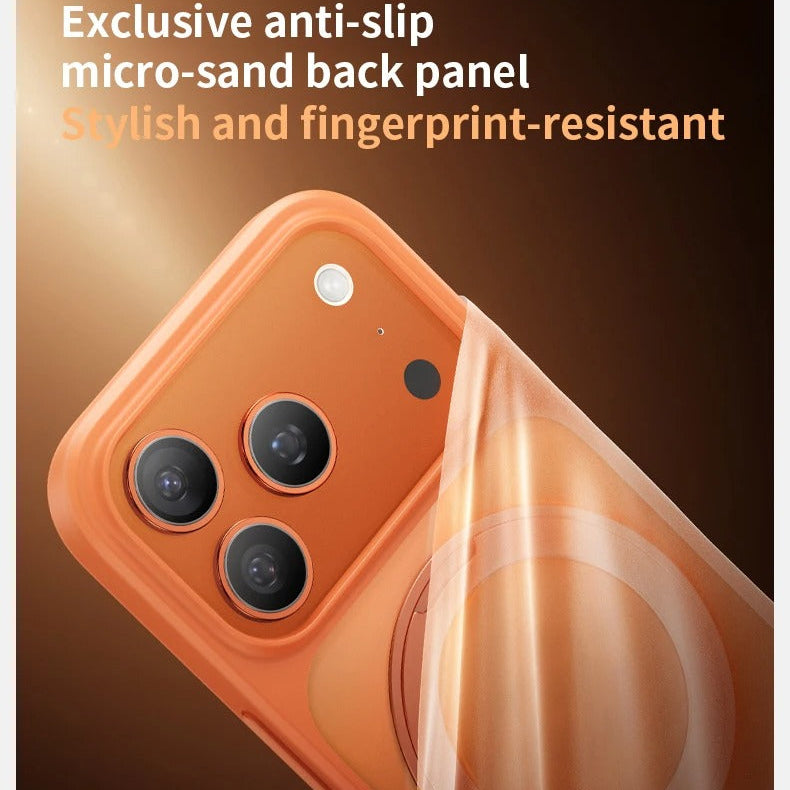 Premium iPhone Case — MagSafe Shockproof TPU Cover with 360° Rotating Stand, Camera Protection, Touch Button Design and Anti-Fingerprint Dustproof Finish