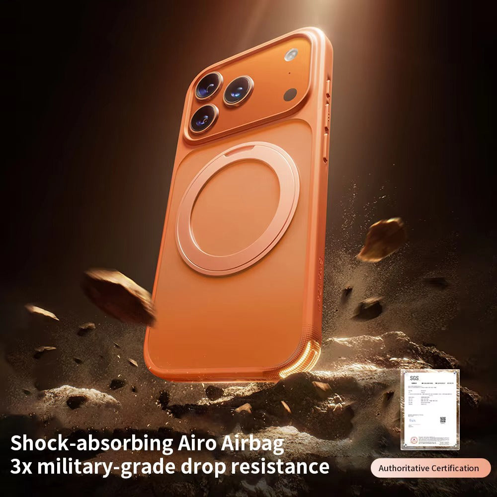 Premium iPhone Case — MagSafe Shockproof TPU Cover with 360° Rotating Stand, Camera Protection, Touch Button Design and Anti-Fingerprint Dustproof Finish