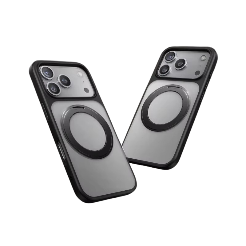 Premium iPhone Case — MagSafe Shockproof TPU Cover with 360° Rotating Stand, Camera Protection, Touch Button Design and Anti-Fingerprint Dustproof Finish