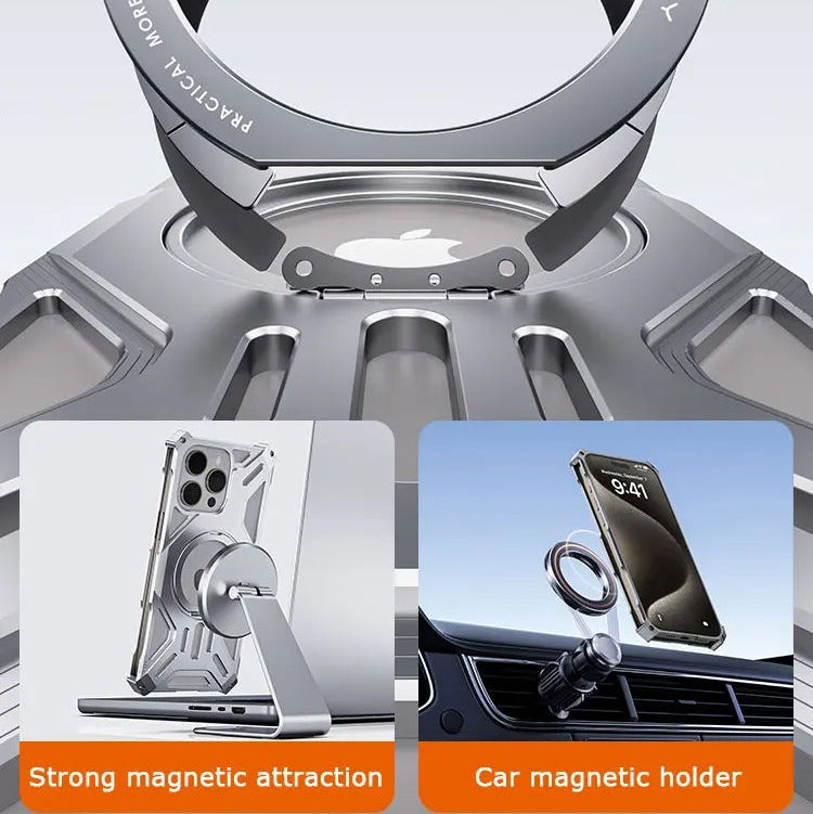Premium iPhone Case — Magnetic Metal Protective Cover with Invisible Kickstand, Heavy-Duty Anti-Fall Design, Matte Anti-Fingerprint Finish & Non-Slip Grip