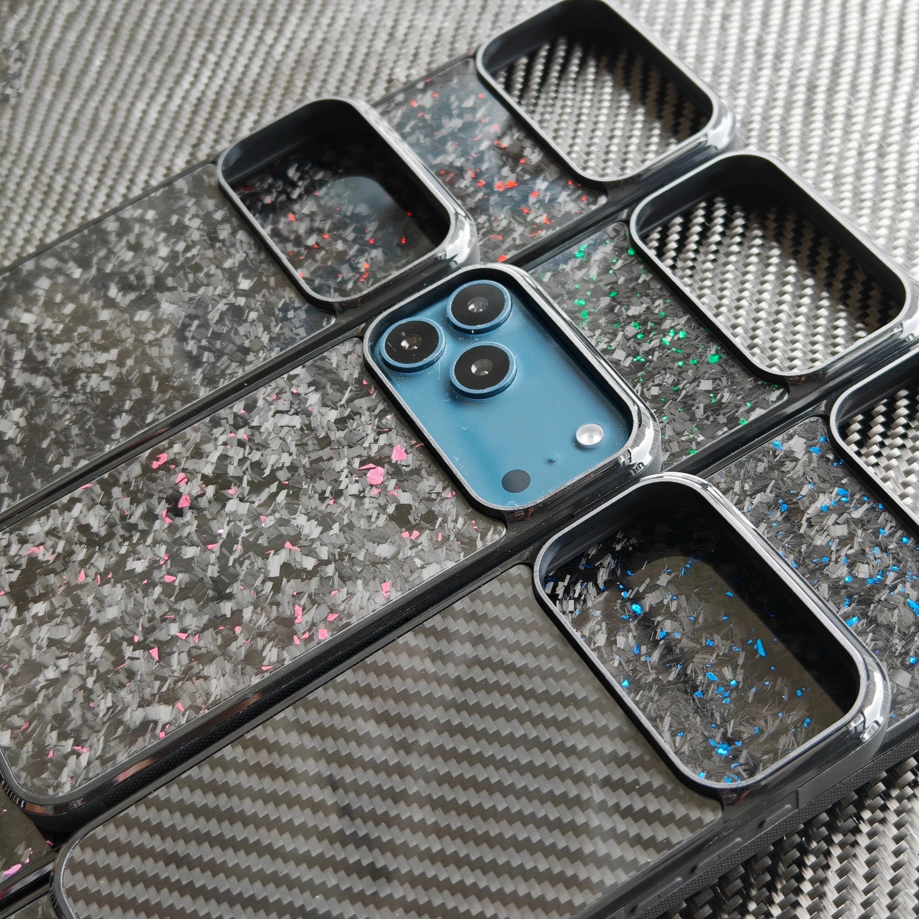 Premium iPhone Case — Real Forged Carbon Fiber MagSafe Cover with Shockproof Full-Coverage TPU Hybrid Design & Non-Slip Textured Finish