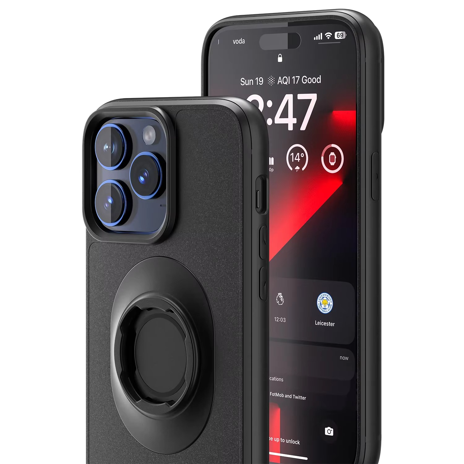 Premium iPhone Case — Shockproof Half-Wrapped Quad-Style Bike Mount Holder, Tough Nylon + PC/TPU, Anti-Scratch, Non-Slip Cover