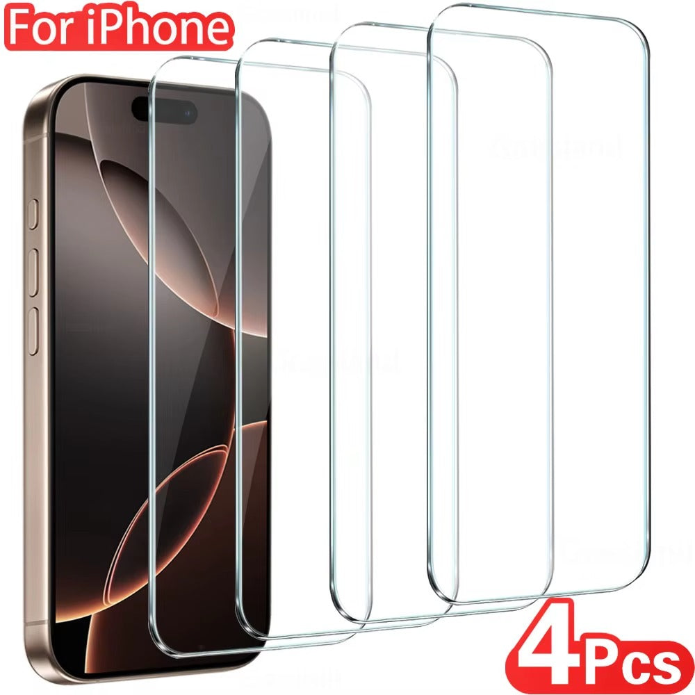 Premium iPhone Full Cover Tempered Glass Screen Protector – Clear HD Front Protection, Anti-Fingerprint, Anti-Scratch & Shatter-Resistant Protective Glass