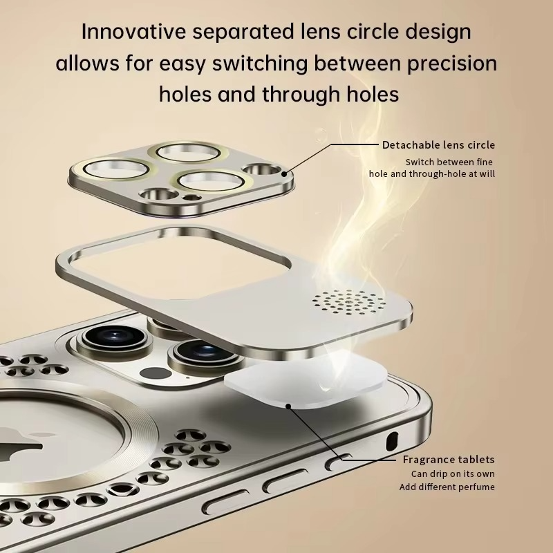 Premium iPhone Heat Dissipation Metal Case — Magnetic Aluminum Cover with MagSafe Compatibility, Dual Layer Shockproof Design, Slim Scratch-Resistant Protective Finish