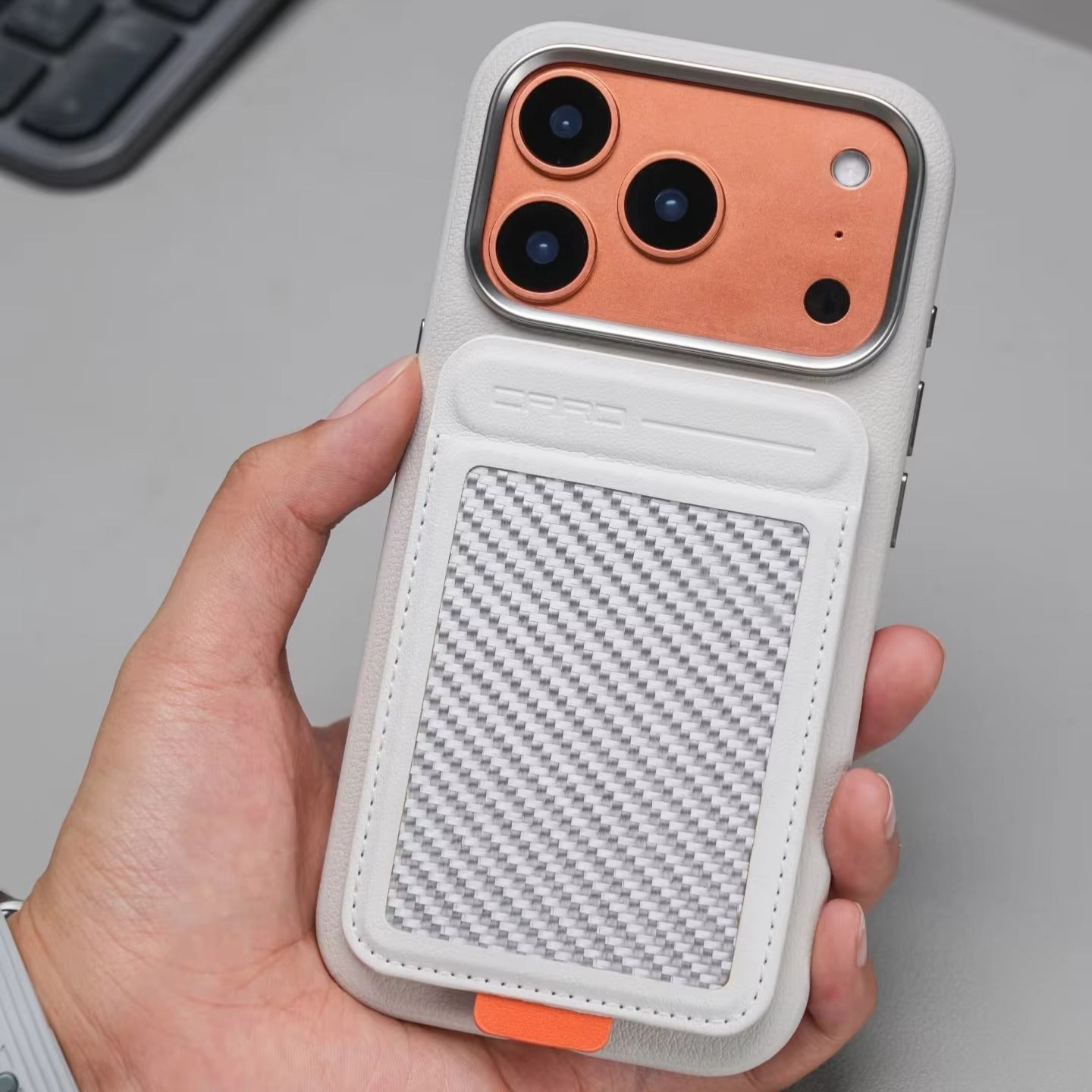 Premium iPhone MagSafe Card Holder with Stand, Genuine Carbon Fiber Business Wallet with RFID Protection & Secure Credit Card Storage