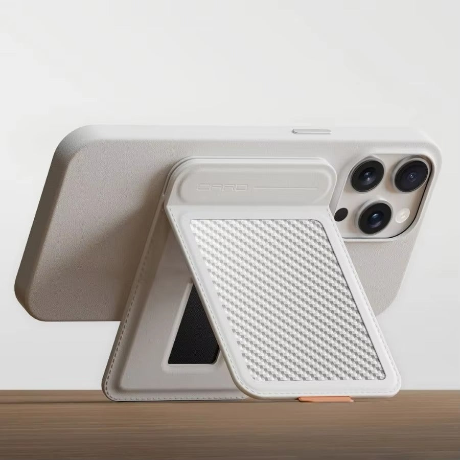 Premium iPhone MagSafe Card Holder with Stand, Genuine Carbon Fiber Business Wallet with RFID Protection & Secure Credit Card Storage