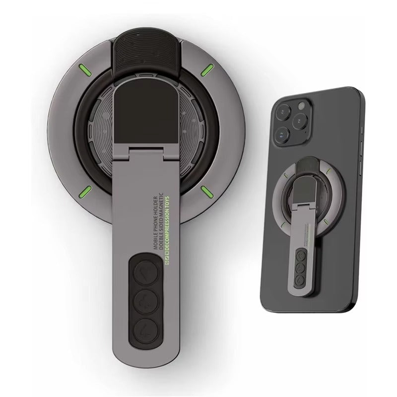 Premium iPhone MagSafe Phone Grip Stand, 3-in-1 Magnetic Finger Ring Holder with Double-Sided Aluminum Design for Secure Grip & Hands-Free Viewing