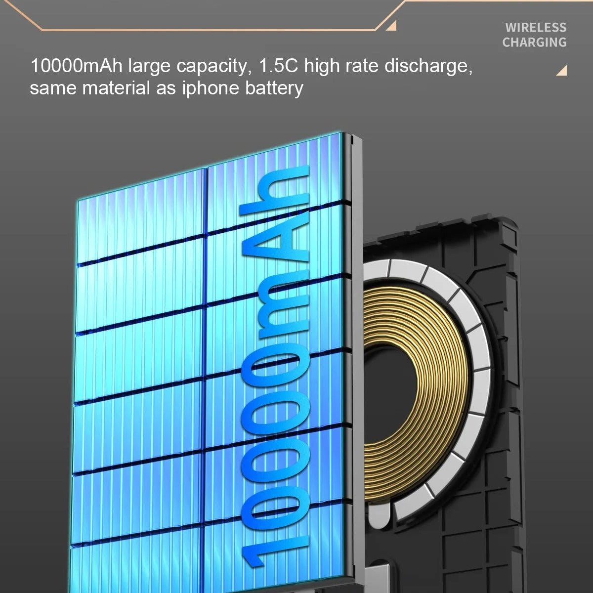 Premium iPhone Qi2 Magnetic Wireless Power Bank, 20W Fast-Charge Metal Portable Battery with Two-Way Wireless Charging Support