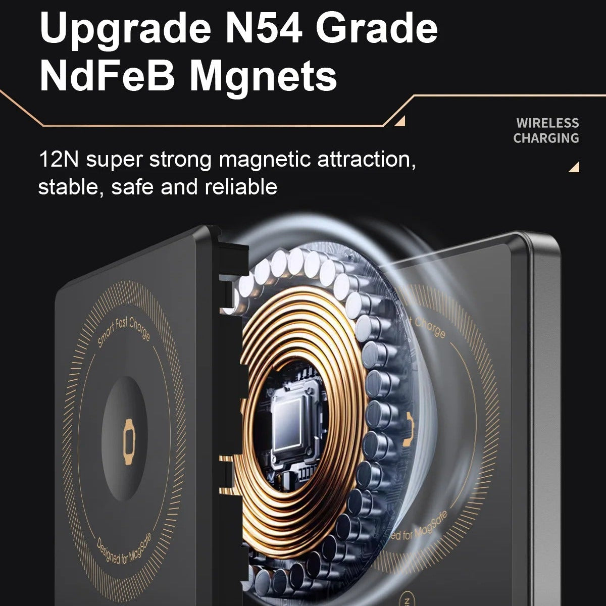 Premium iPhone Qi2 Magnetic Wireless Power Bank, 20W Fast-Charge Metal Portable Battery with Two-Way Wireless Charging Support