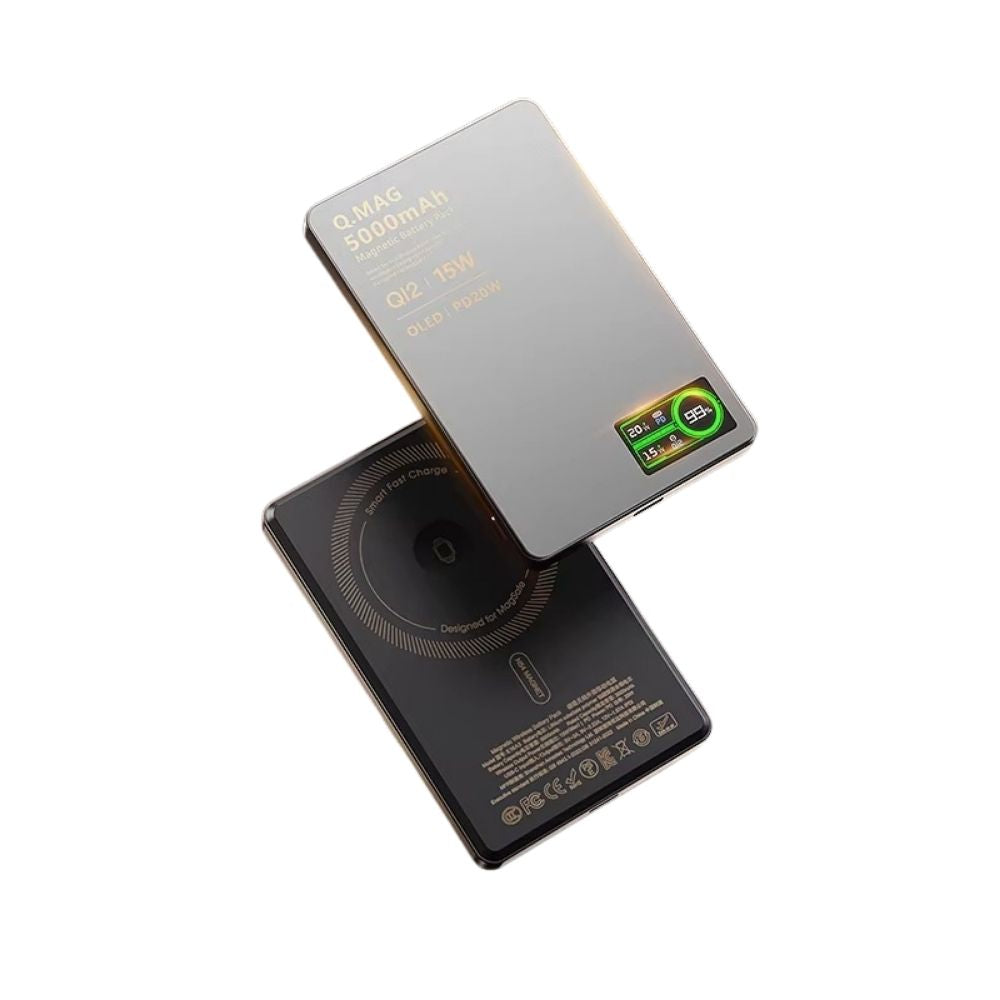 Premium iPhone Qi2 Magnetic Wireless Power Bank, 20W Fast-Charge Metal Portable Battery with Two-Way Wireless Charging Support