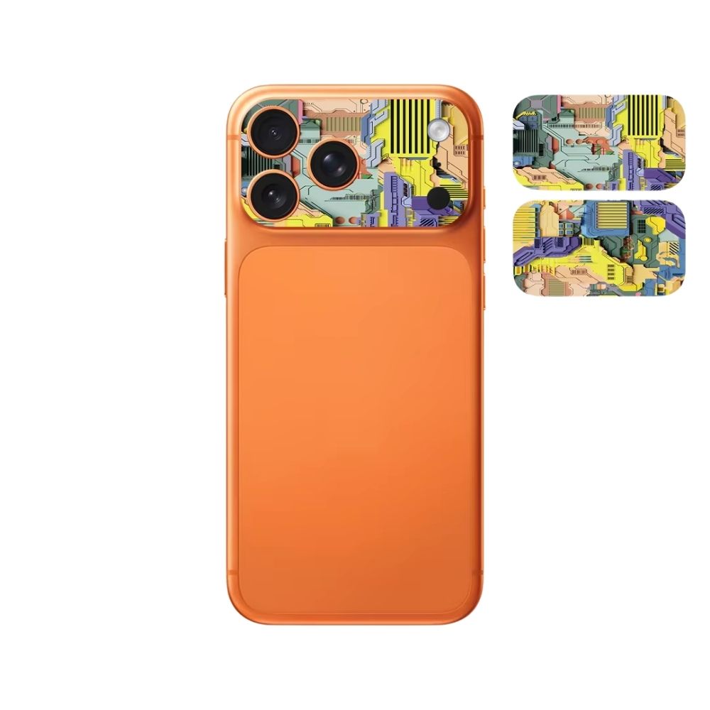 Refined iPhone Camera Lens Vinyl Skin, Scratch-Resistant Protective Wrap with Deep Waves Design & Precision Fit