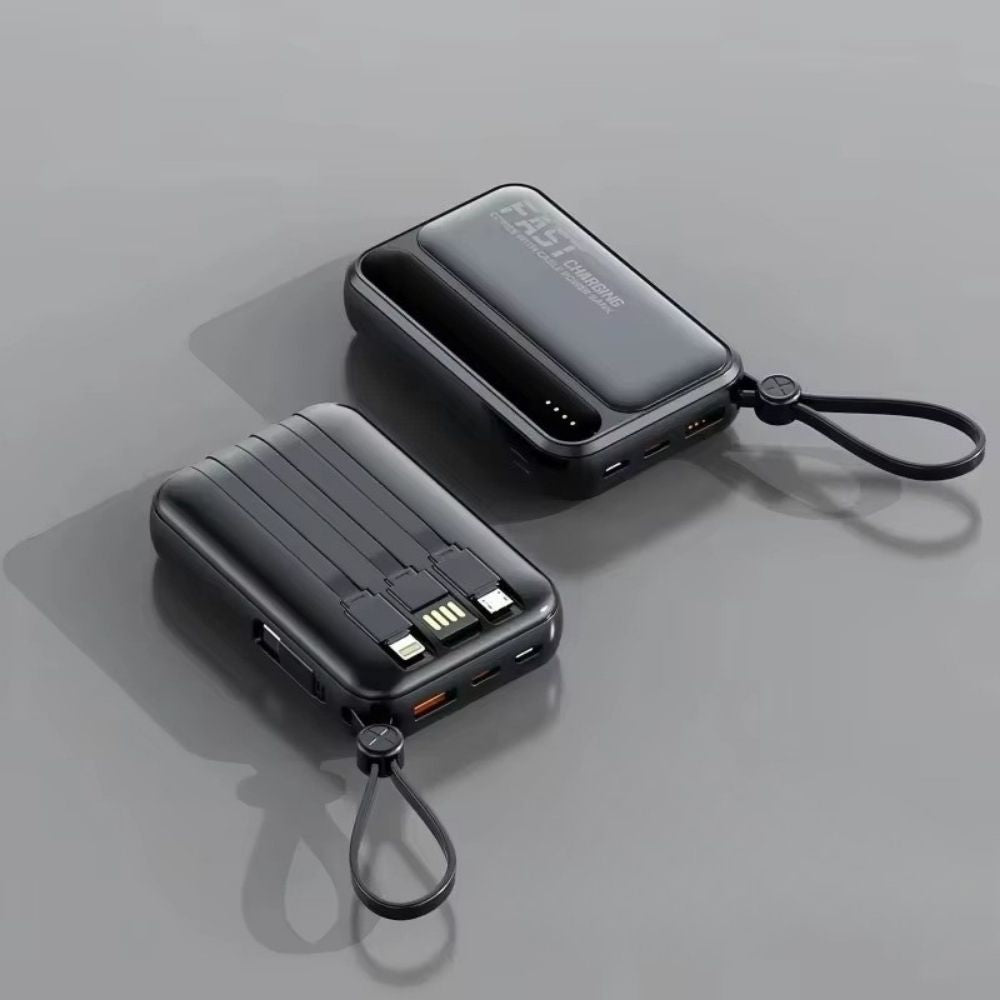 Rugged High-Capacity Portable Power Bank, 120W Fast-Charge Battery with Built-In Cables and Digital LED Display for Multi-Device Charging Research portable power banks 120W Spend a few minutes for better results