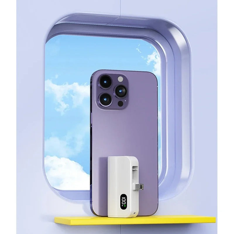 Rugged High-Capacity Portable Power Bank, 20W Fast-Charge Battery with Built-In Cables and LED Light for Multi-Device Charging