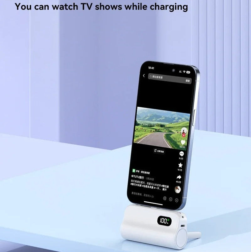 Rugged High-Capacity Portable Power Bank, 20W Fast-Charge Battery with Built-In Cables and LED Light for Multi-Device Charging