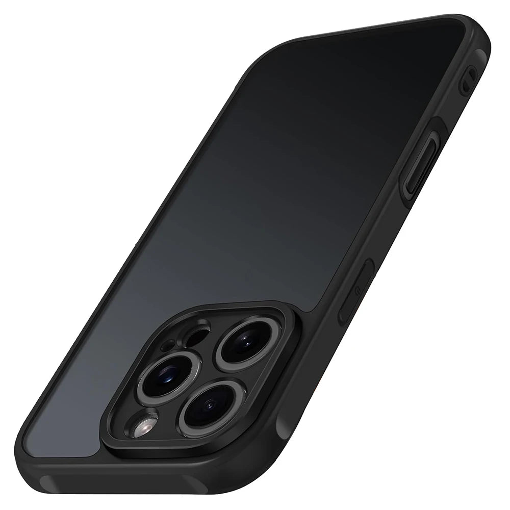 Rugged Hybrid iPhone Case — Military-Grade Shockproof Protection with Matte Translucent Hard Cover, Soft TPU Bumper, Anti-Fingerprint, Non-Slip