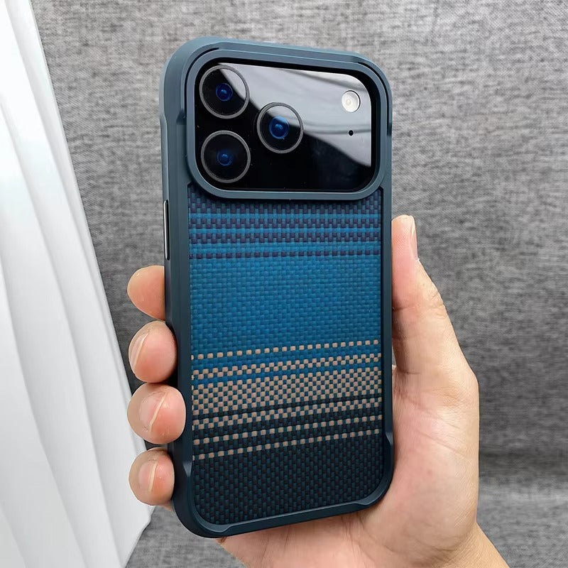 Premium iPhone Case — Magnetic Shockproof Clear PC Cover with Aluminum Alloy Rimless Frame, 360° Stand and Camera-Screen Protection