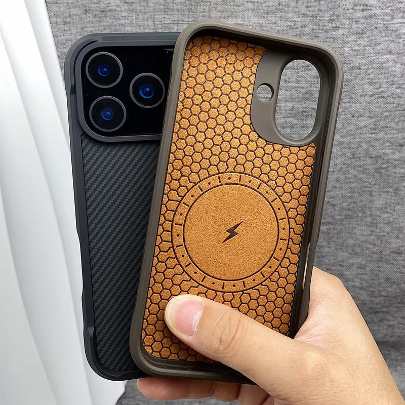 Premium iPhone Case — Magnetic Shockproof Clear PC Cover with Aluminum Alloy Rimless Frame, 360° Stand and Camera-Screen Protection