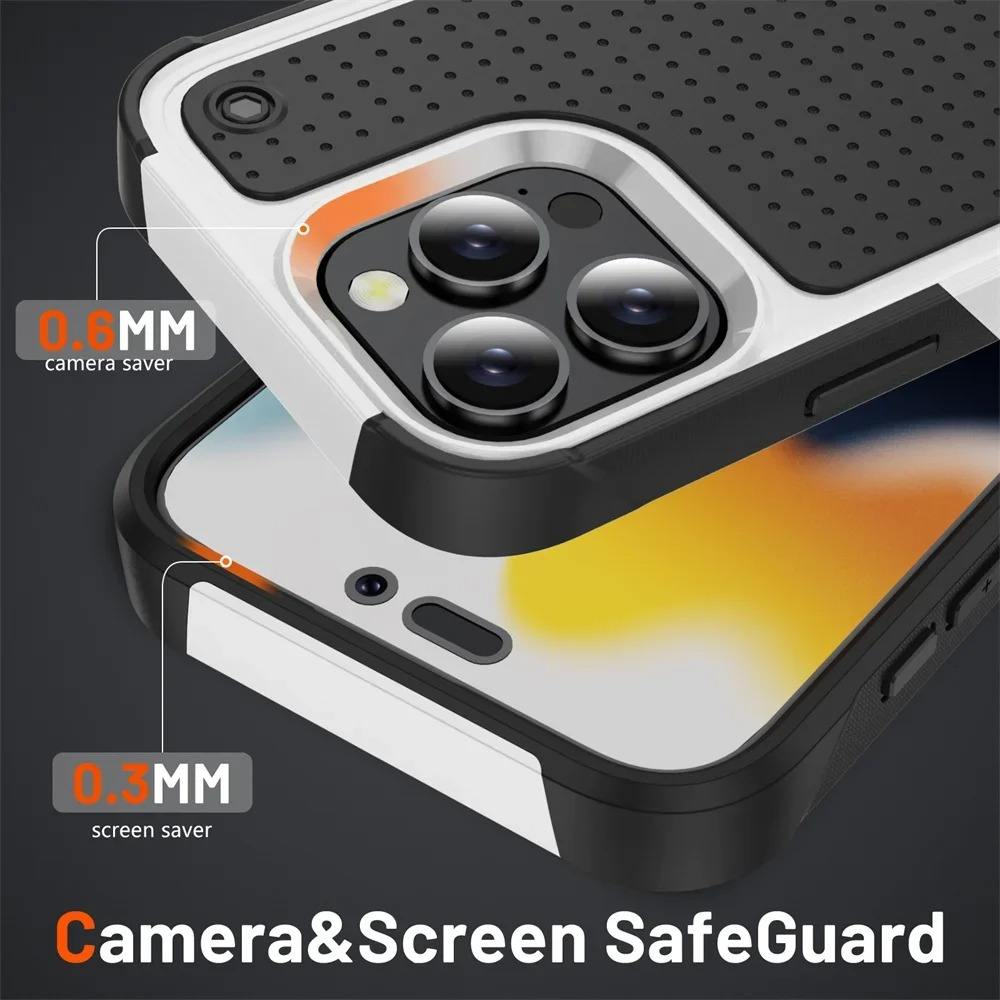 Rugged Shockproof iPhone Case — Military Grade Armor Bumper Cover with Heavy-Duty Protection, Anti-Fingerprint Matte Grip, Scratch & Drop Resistant