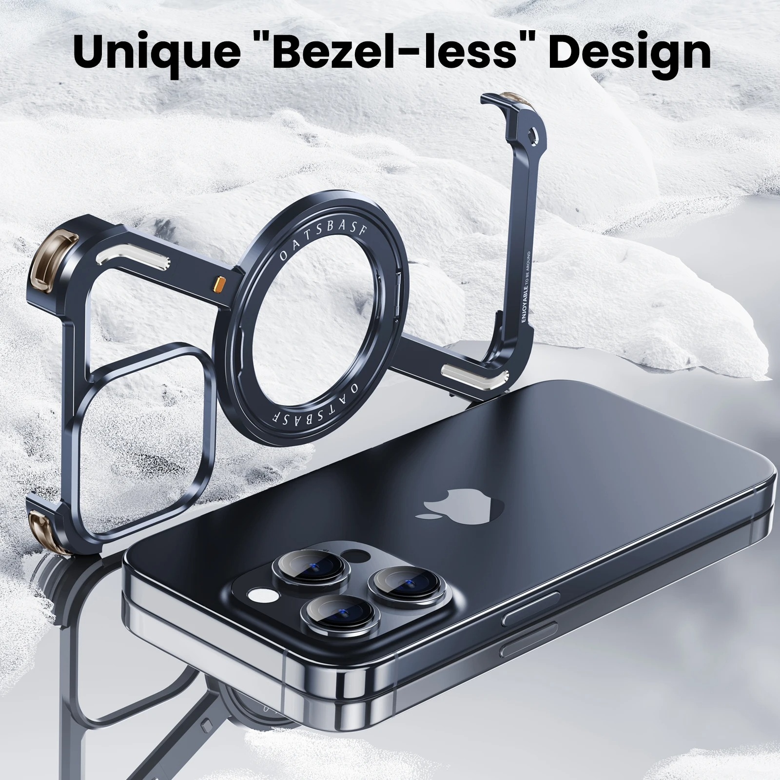 Rugged iPhone Case — Z-Shape Metal Shockproof Bumper with 360° Rotating Ring Holder, Magnetic, Wireless-Charging Compatible, Non-Slip Full Coverage