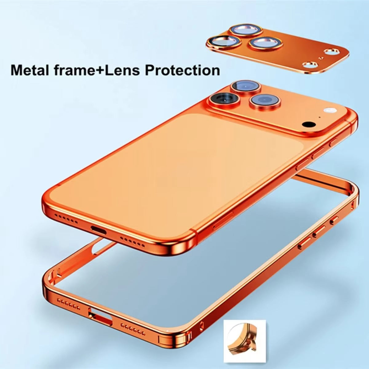 Rugged iPhone Case — Aluminum Alloy Frame Cover with Metal Lens Glass Protection, Heat-Dissipation Design and Durable Shockproof Build