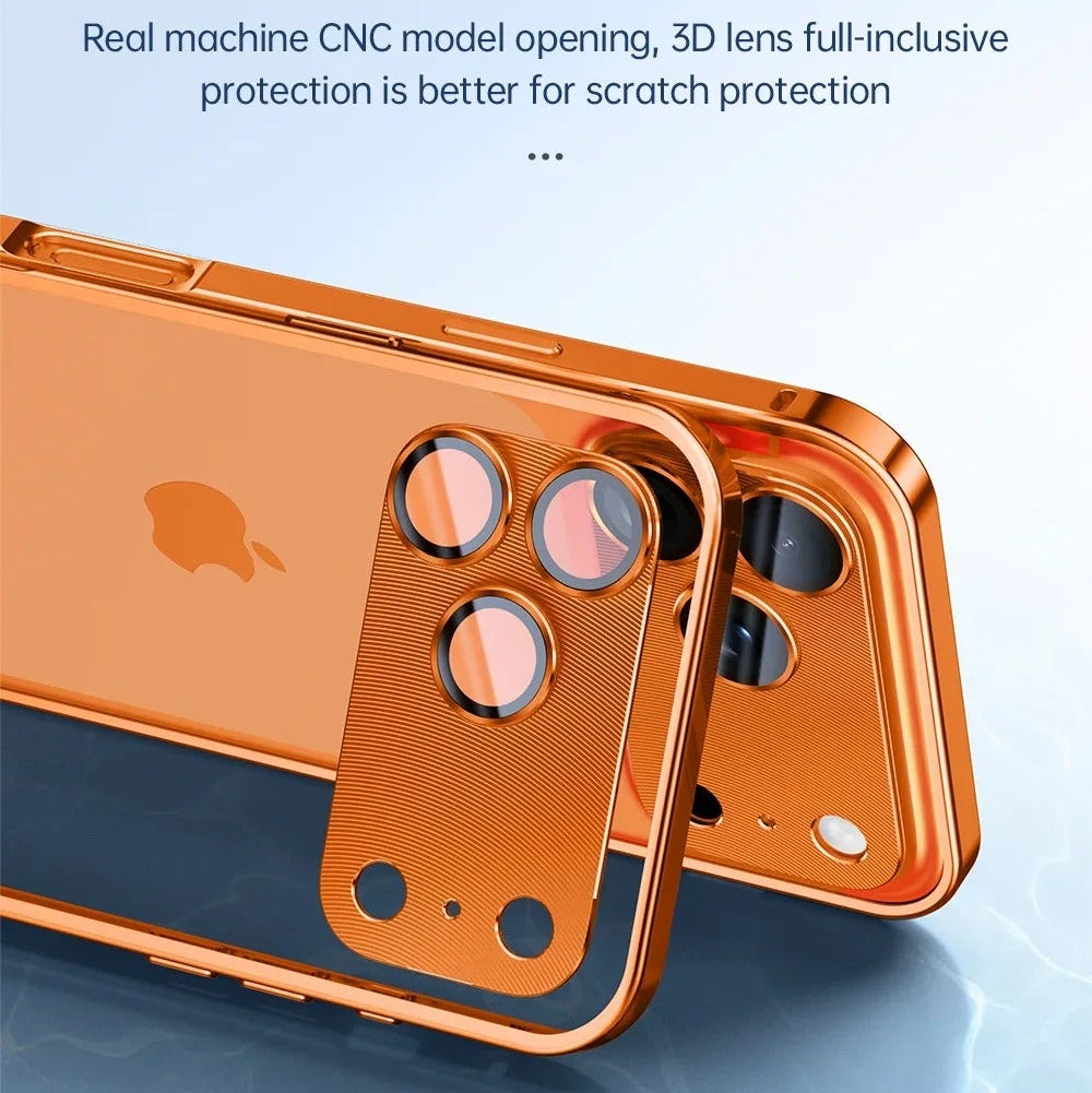 Rugged iPhone Case — Aluminum Alloy Frame Cover with Metal Lens Glass Protection, Heat-Dissipation Design and Durable Shockproof Build