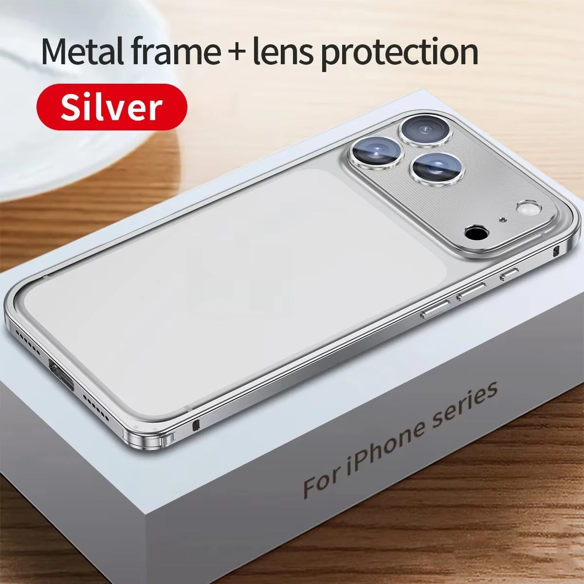 Rugged iPhone Case — Aluminum Alloy Frame Cover with Metal Lens Glass Protection, Heat-Dissipation Design and Durable Shockproof Build