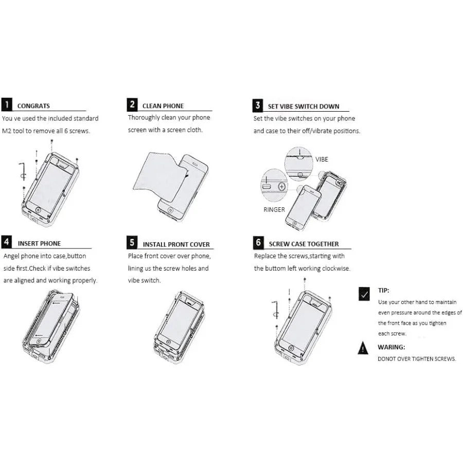 Rugged iPhone Case — Heavy-Duty Metal Protective Cover with Built-In Glass Screen Protector and Tough Shockproof TPU+PC Design