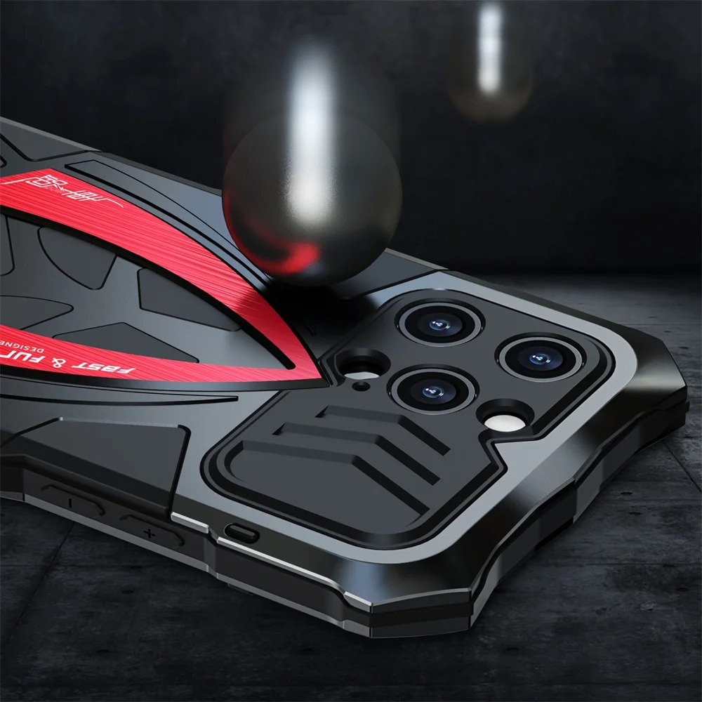 Rugged iPhone Case — Shockproof Metal Frame Armor with Impact Protection, Anti-Scratch Dustproof Cover and Full Edge Defense