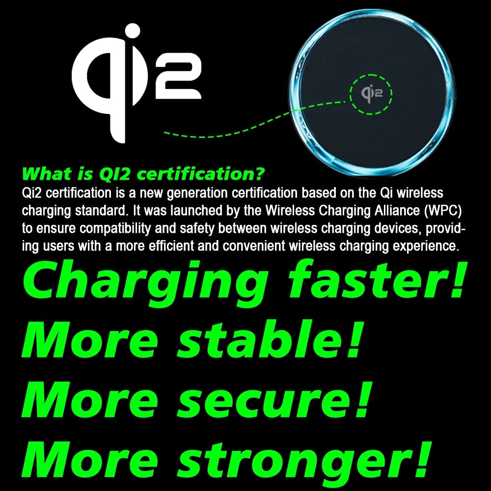 Rugged iPhone Magnetic Car Mount with Wireless Charging, 15W Fast-Charge Holder Featuring Strong MagSafe Alignment & Aluminum Construction