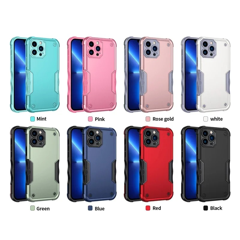 Rugged iPhone Shockproof Armor Case — Hybrid Dual Layer Protective Cover, Heavy Duty Full Body Design, Anti-Fingerprint Scratch-Resistant Finish